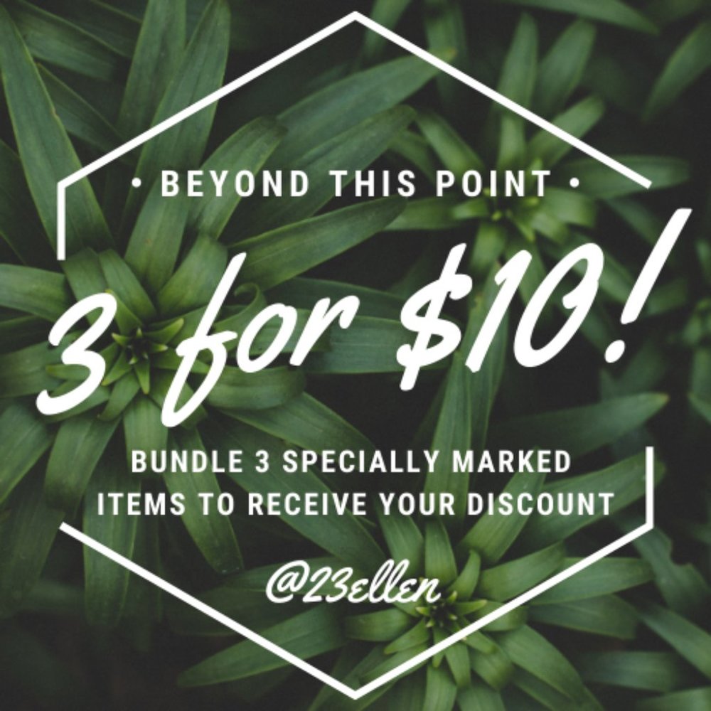 beyond this point: 3 items for $10!